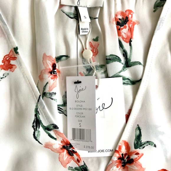 NEW Joie Bolona Silk Top in Porcelain - Picture 2 of 7